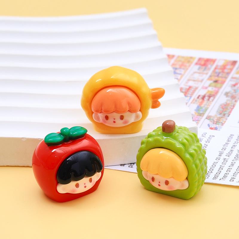 3D Cute Fruit Girl Resin Doll for DIY Jewelry and Crafts