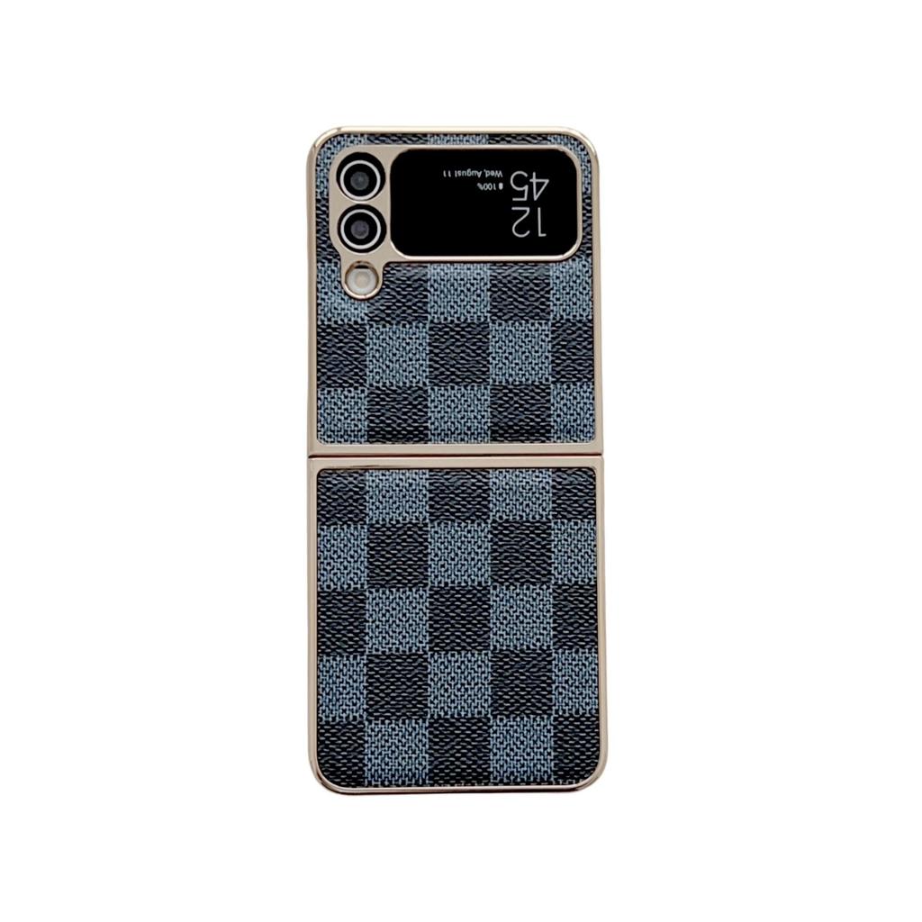Samsung Z Flip7 Składane Etui Ochronne z Wzorem Kratki Odporne na Upadki dla Z Flip6