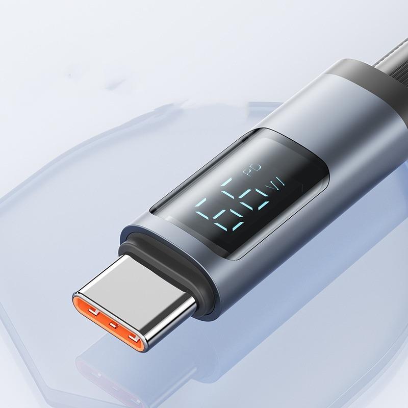 1PC Dual Fast Charging 100W Digital Data Cable Universal Android 66W Flash Charging Phone Charging Cable Type-C