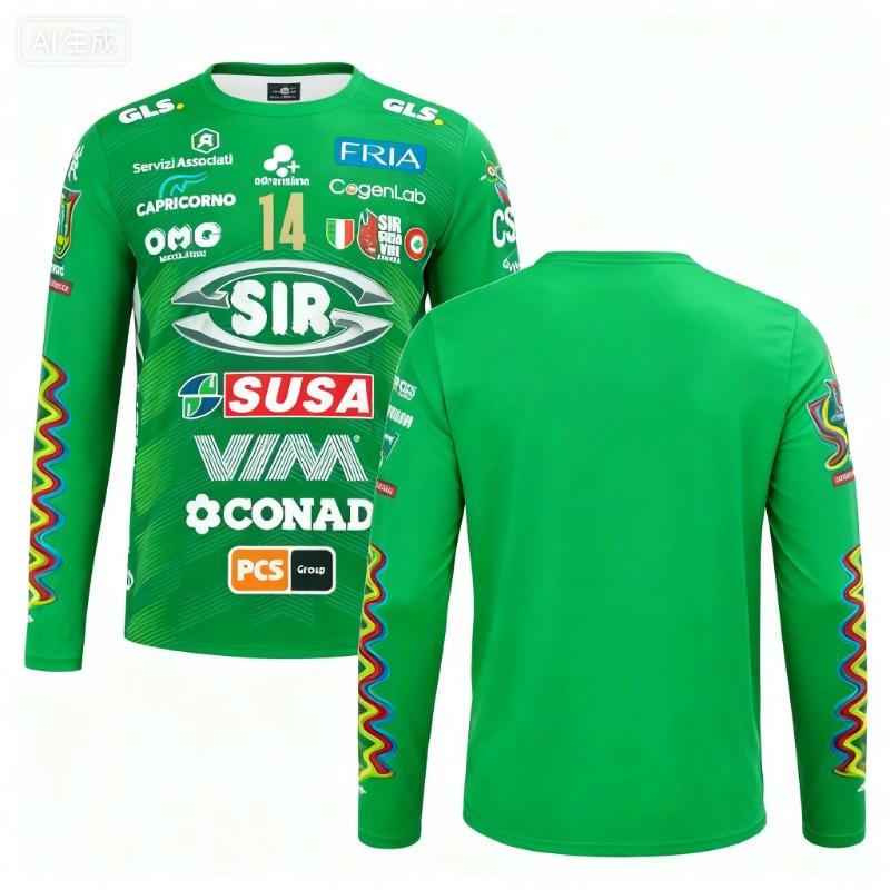 Syl Safety Perugia 2025 No.14 Volleyball Shirt - Essential Outdoor Breathable Large Long Sleeve T-shirt for Autumn Beach