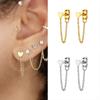 Romantic Tassel Stud Earrings for Women Trendy Platinum & 18K Gold Plated Diamond-Studded Party Occasions
