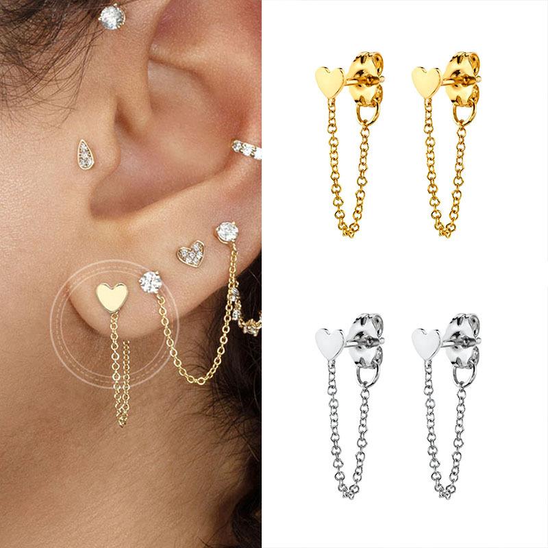 Romantic Tassel Stud Earrings for Women Trendy Platinum & 18K Gold Plated Diamond-Studded Party Occasions