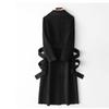 Handcrafted Long Woolen Coat for Women - Elegant Pure Color Overcoat