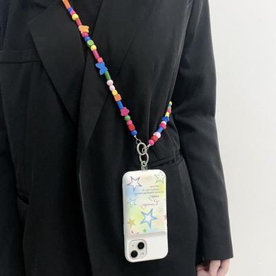 Colored Irregular Mobile Phone Lanyard Crossbody  Keychain Pendant