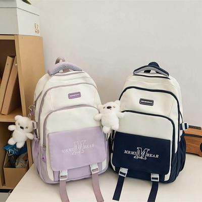 New Backpack Women's Large-capacity Simple Flow Student Schoolbag Men's Outdoor Travel Alphabet Backpack