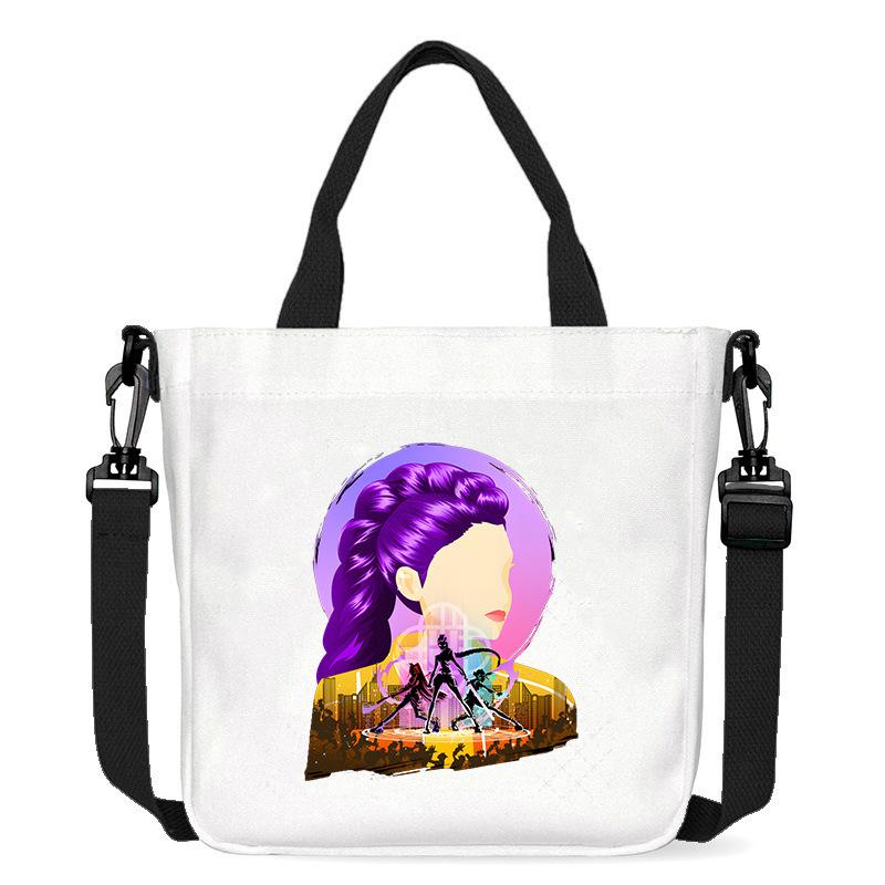 Move Demon Hunters Canvas Bag Fashion Printed Handbag Cute Cartoon Anime Commuting Portable Book Storage Bags Pocket Gifts KPOP Kid Friendly 2