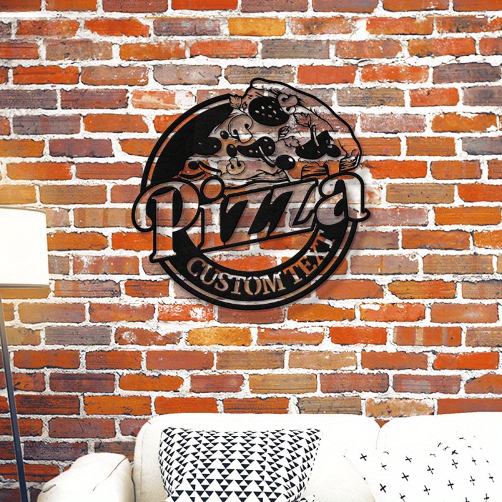 Pizza Metal Wall Art Outdoor Decor Italian Restaurant Tin Sign Custom