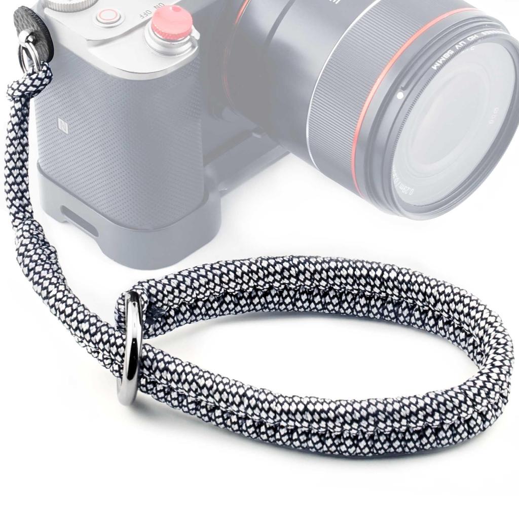 Camera Wrist Strap Paracord Camera Hand Strap Wrist Lanyard for DSLR or Mirrorless MID [Qiang Ni] - High-End Cameras, Black, (White)