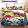 3pcs Custom Name Rugrats Bedding Set Duvet Cover Closure Includes 1 Duvet Cover & 2 Pillowcases, Soft and Comfortable for All Seasons.