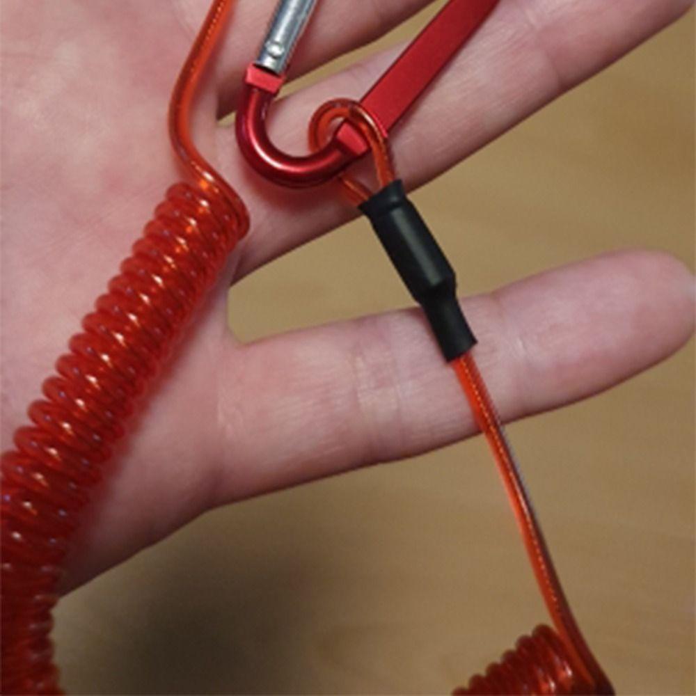 Cord Retractable Carabiner Safety Rope Spiral Coiled Lanyard Spring Elastic Rope Fishing Lanyards