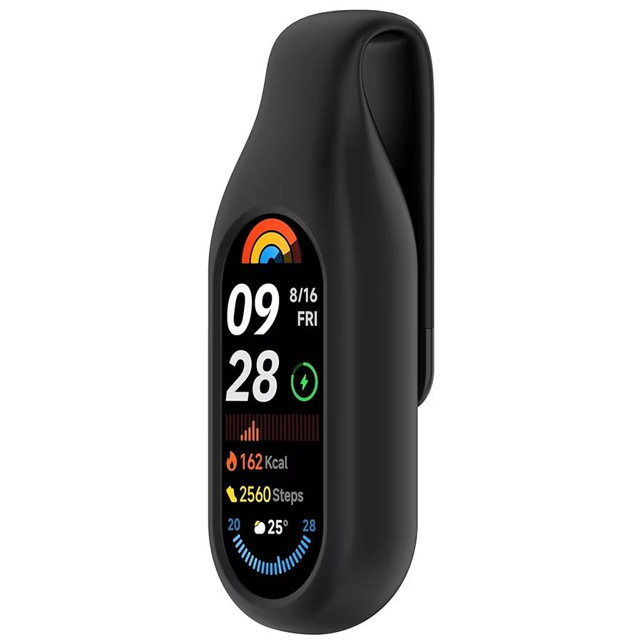 Silicone Storage Case Clip for Mi Band 8/9/10 Series Sport Protective Case with Steel Clip Closure Xiaomi Smart Band 10 9 Cover