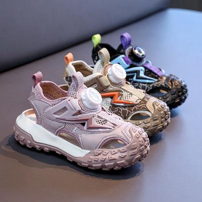 Schüler Sportsandalen Rutschfeste Weiche Sohle Kinder Laufschuhe Drehknopf 2025 Sommer Neu Kinder Freizeit-Sneaker Trendig