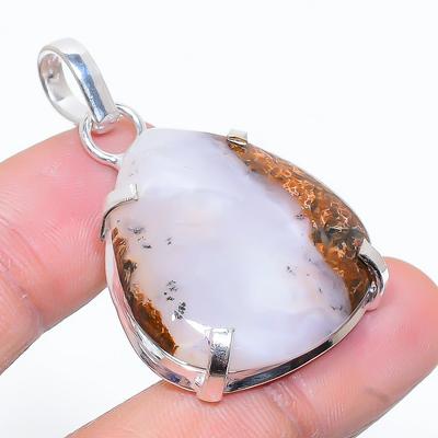 Natural Boulder Chrysoprase Handmade 925 Sterling Silver Pendant 1.62" P1b31