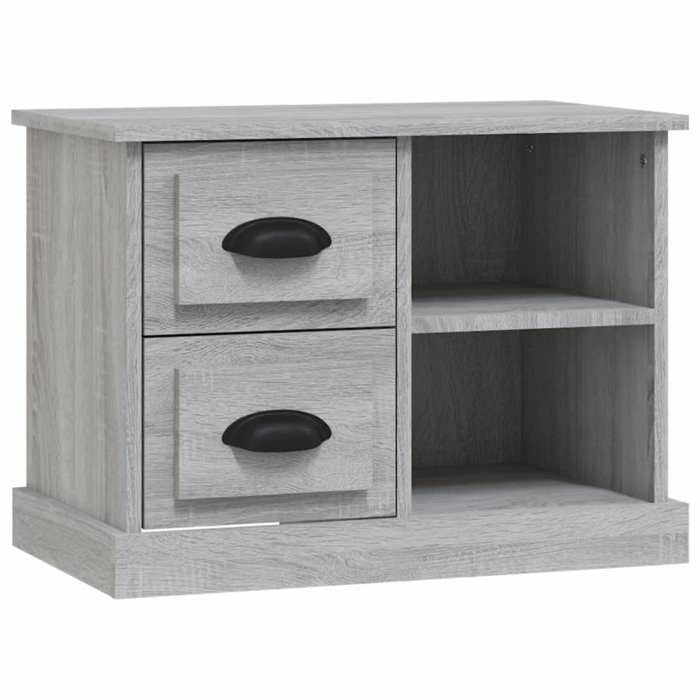 Table de chevet - Maison Exclusive - Sonoma gris - 60 x 35,5 x 45 cm - 2 tiroirs et 2 compartiments