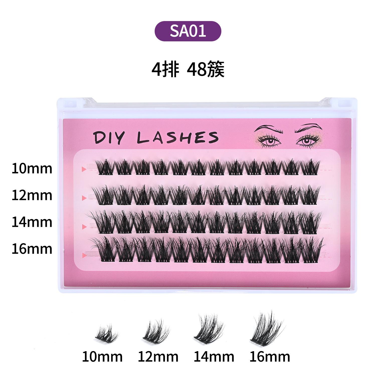 2026 false eyelashes Cross-border Medusa eyelashes Thick curled DIY single tuft eyelashes Europe and America