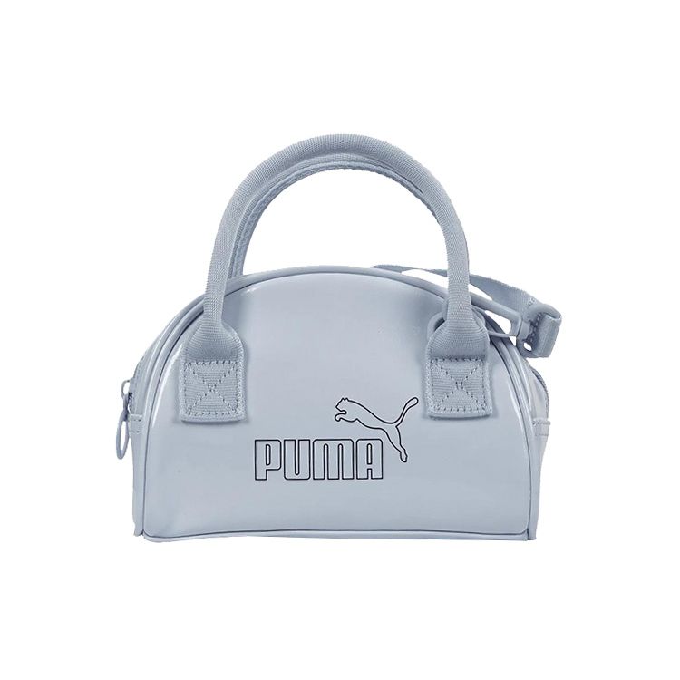Puma Retro Solid Color Patent Leather Shoulder Crossbody Tote Bag Women Bags Blue 078715-03 Blue