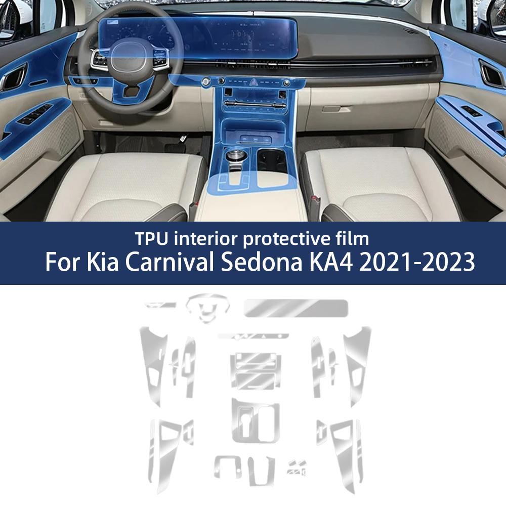 Car Interior TPU Protector Anti-scratch Film For Kia Carnival Sedona KA4 21-23 Auto Protective Transparent Stickers Accessories