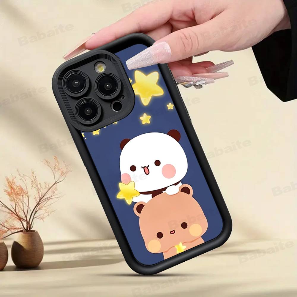 Cute Bubu Dudu Phone Case For IPhone 17 16 15 14 13 12 11 Pro Max Plus Black Full Coverage TPU