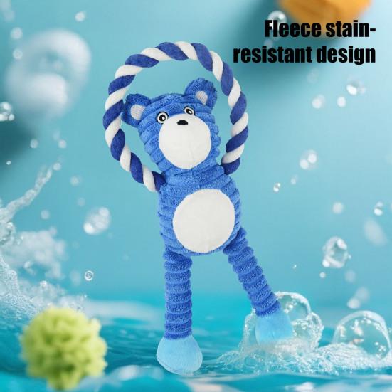 Squeaky Dog Toy Cotton Rope Dog Toy with Built-In Sound Generator Durable Plush Chew Toy for Small Large Dogs Teeth Cleaning Boredom Relief Pet Toys