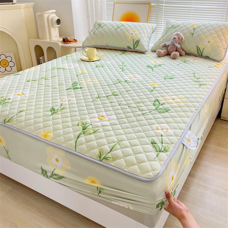 Class A Antibacterial Padded Mattress Three-piece Set, Thickened Washed Cotton Mattress Cover Mattress Plus Cotton Simmons Non-slip Protective Cover