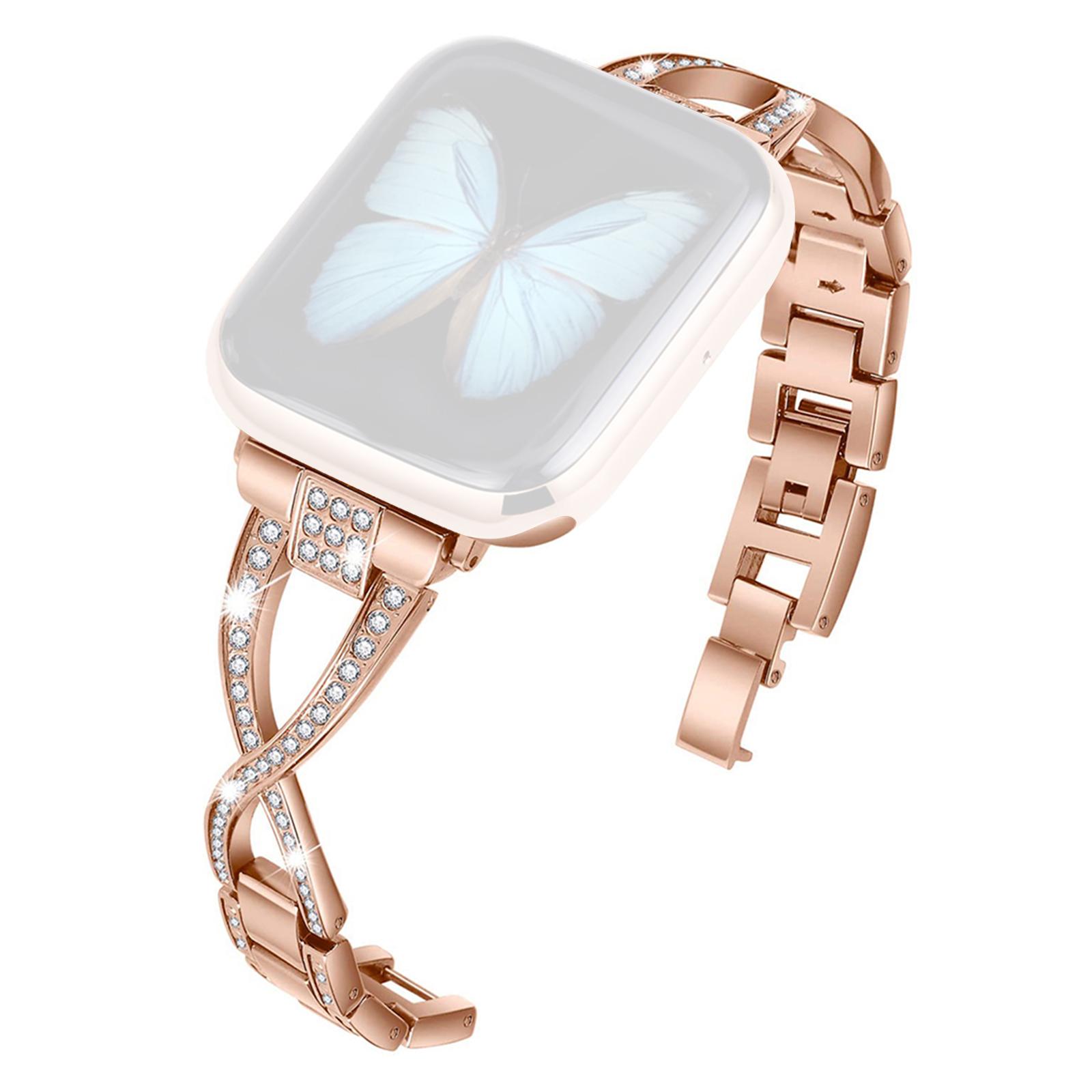 

KALEBOL Ремінець для Apple Watch з хрестиком для Apple Watch Series 11 10 42мм/9 8 7 41мм/SE3 SE2 SE 6 5 4 40мм/3 2 1 38мм Цинк-сплавний зап ястний ремінець зі стразами C