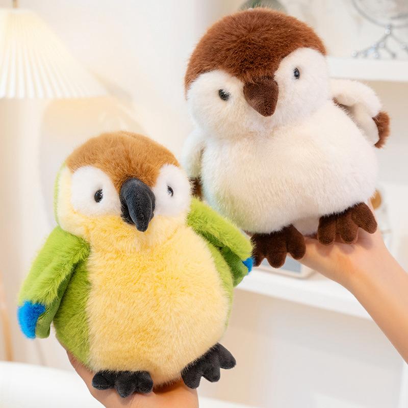 Simulation Bird Plush Toy Pendant Cute Keychain Student Backpack Schoolbag Pendant Parrot Doll