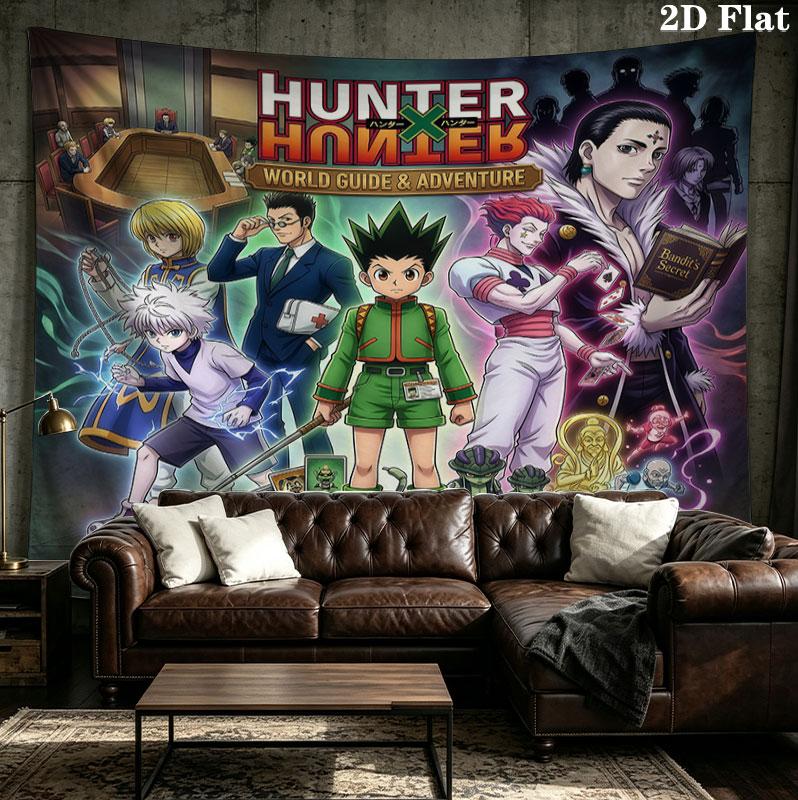 Hunter X Hunter Wall Tapestry Aesthetic Wall Hanging Printed Fabric Blanket Decorative Tapestries For Bedroom Living Room Home Decor