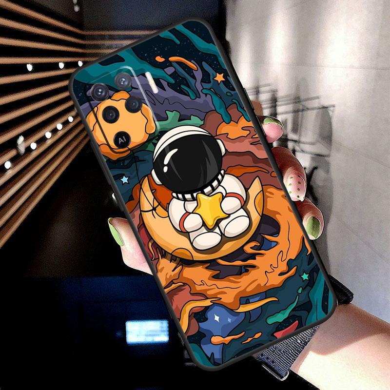 Star Astronaut Cute Case For Oppo A5 Pro A15 A17 A57 A77 A18 A38 A58 A78 A98 A94 A74 A54 A16 A76 A96 A40 A60 A80