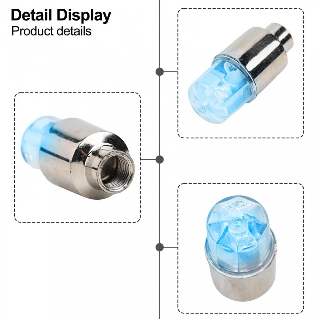 Reifenventilkappen-Licht-Set mit bunten LEDs 4er-Set Wasserdichtes Design