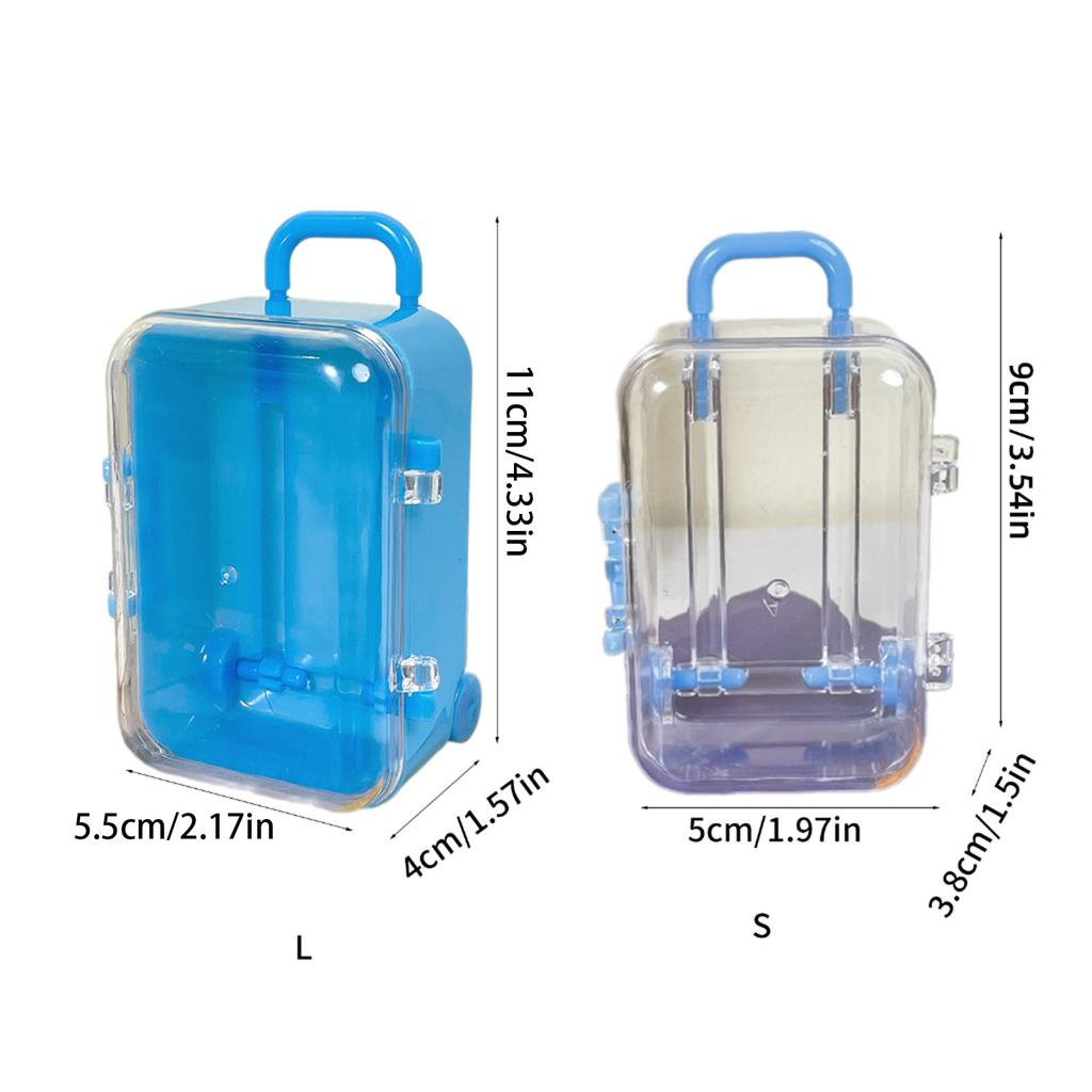 Mini Suitcase Shape Lipstick Bag Women Small Card Luggage Storage Box Dolls Accessories Miniature Trolley Case Travel