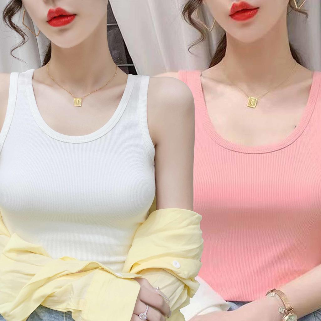 Jednoduché a elegantní dámské jednobarevné tílko větší velikosti Slim Fit na jaro a léto – noste jako základní nebo vnější vrstva, ramínka na špagety