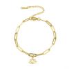 Hollow Lotus Pendant Bracelet in Titanium Steel Retro Minimalist Women's Jewelry Fashion Accessory