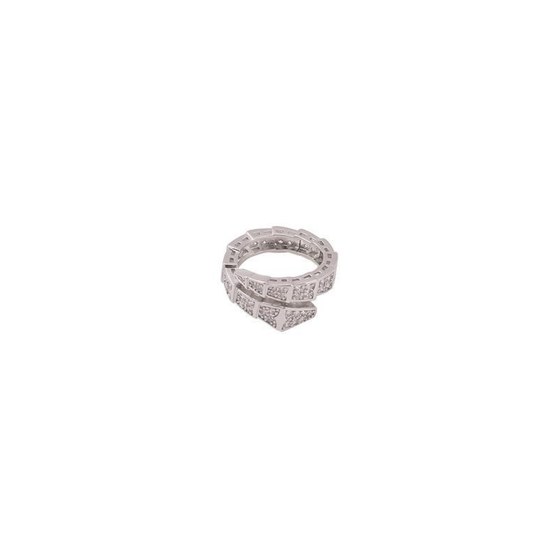 Luxury Diamond Snake-shaped Ring for Women Ins Fashion Finger Adjustable Ring Men Ring