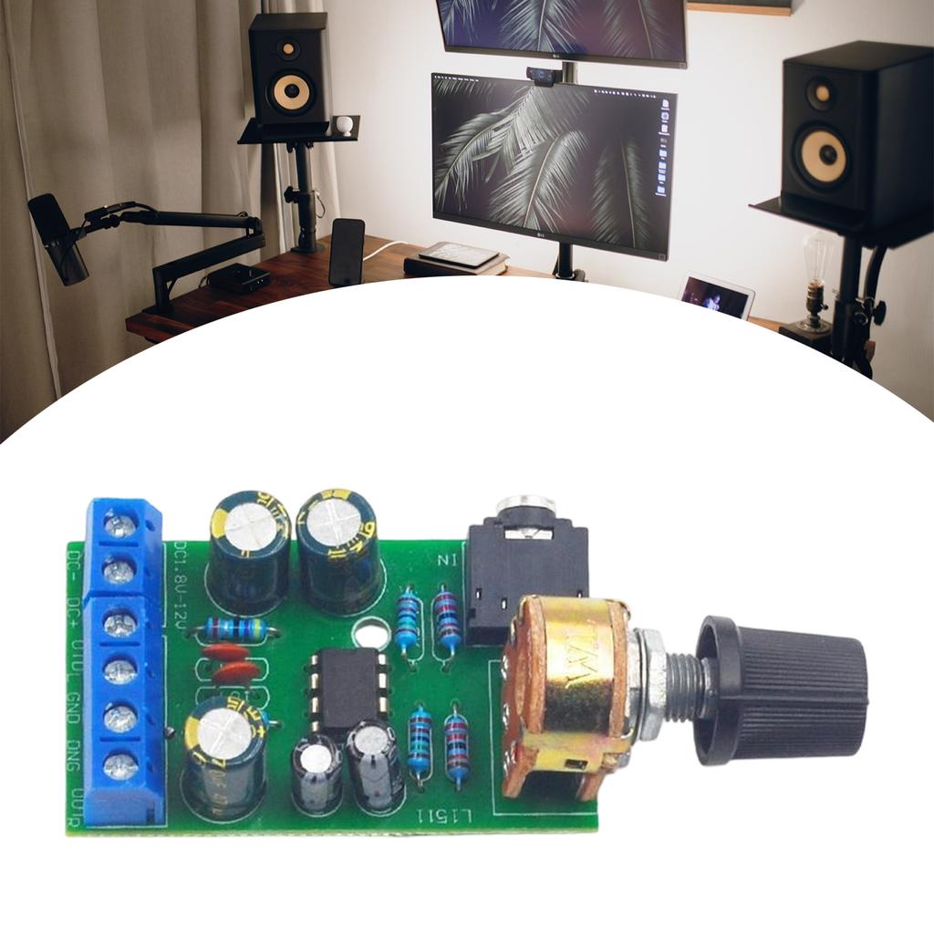 Mini Stereo Amplifier Board with Adjustable Volumes Knob Wide Electric Ranges Simple to Operate for 0 2W to 5W Speakers