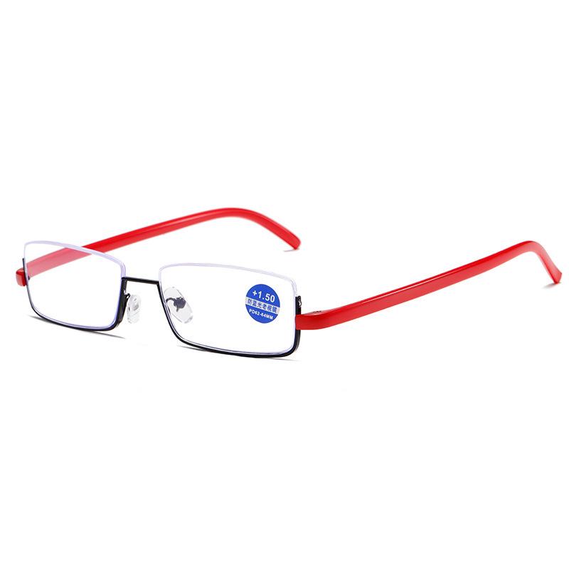 Compact Stylish Full Frame Progressive Readers with Case - Anti-Blue Light Glasses for Small Faces and Seniors