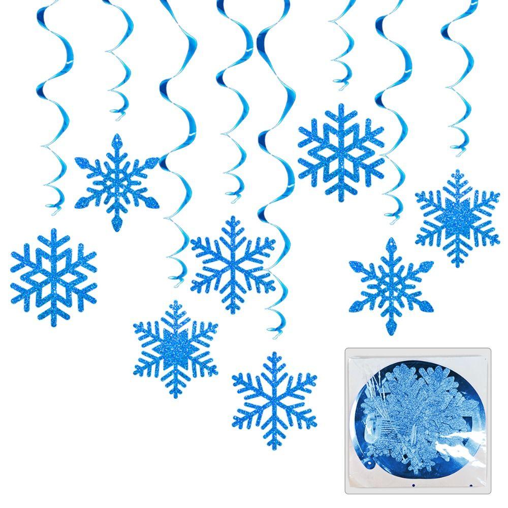 8pcs Ceiling Streamers Snowflake Hanging Ornament Swirl Spirals Hanging Accent  Christmas Tree