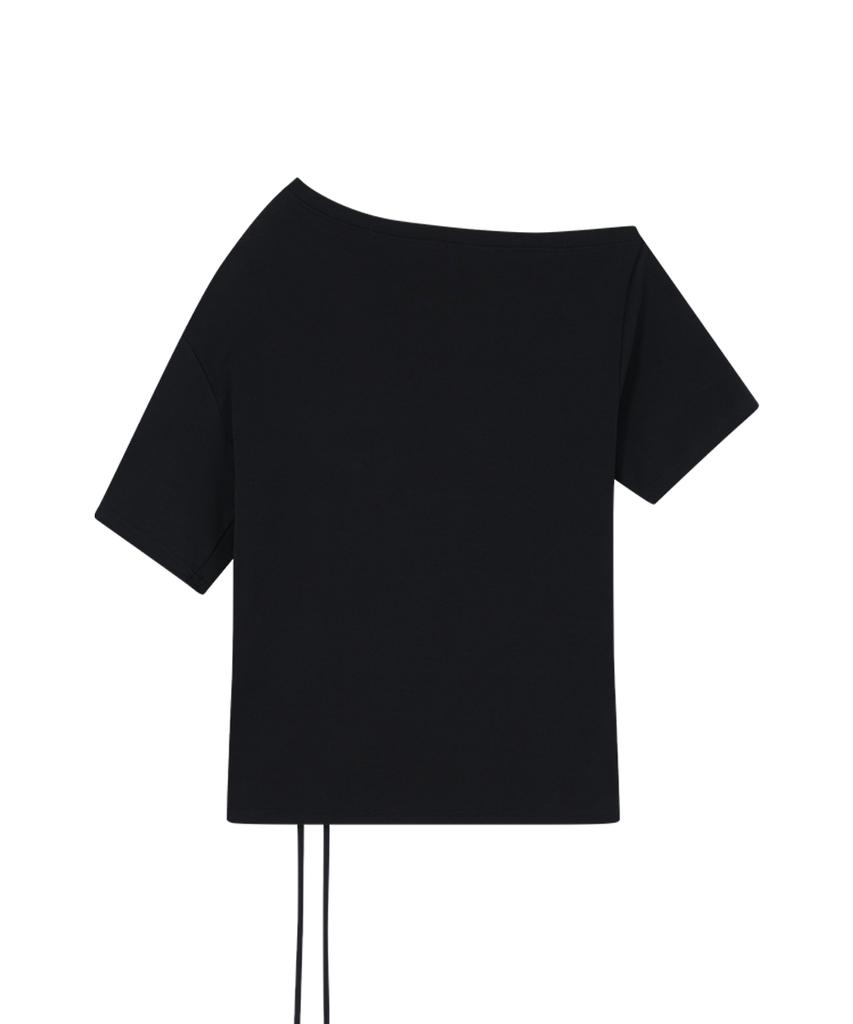 ILLIGO Love One-Shoulder Oversized T-Shirt Black