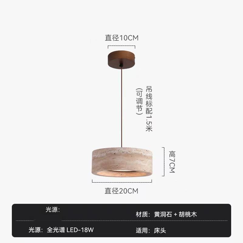 Minimalist bedroom pendant light LED pendant light yellow cave stone Wabi Sabi style bedside light retro cream lighting fixture warm white