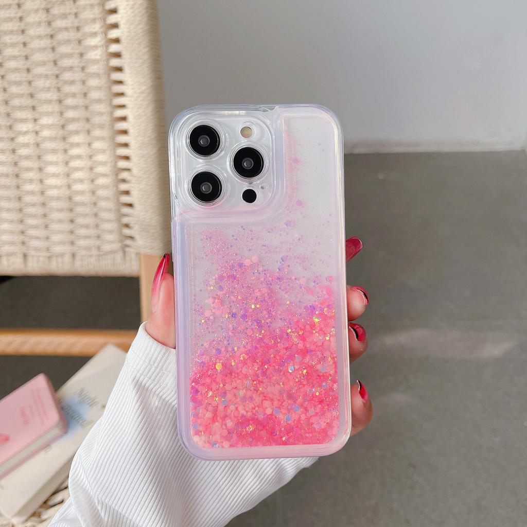 Luxury Luminous Quicksand Glitter Phone Case For IPhone Liquid Sand Transparent Soft Back Cover