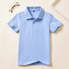 Kids' Blue Cotton Polo Shirt - Short-Sleeve Collared Tee for Boys and Girls, Perfect for Summer School Uniforms and Older Children