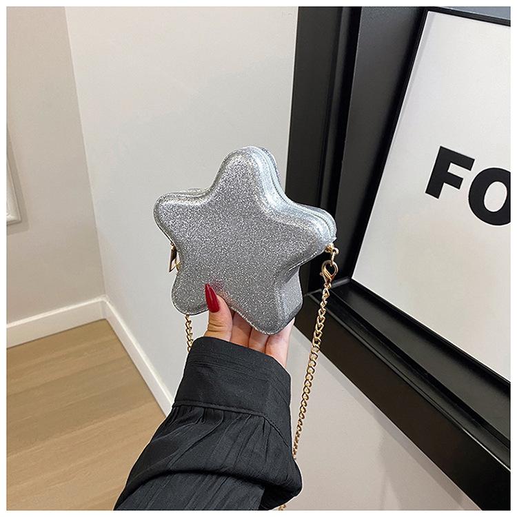 

Foreign sequined small bag, female creative pentagram bag 2025 new Korean version fashion chain shoulder bag messenger bag
