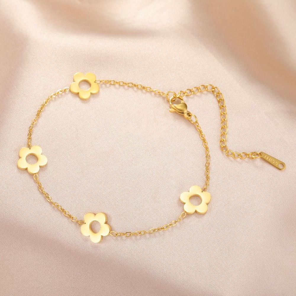 Sweet Stainless Steel Bracelet Adjustable Chain Charm Bracelet Jewelry Wrist Chain  Jewelry Gifts