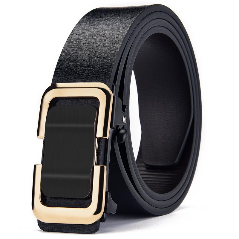 New Toothless Automatic Buckle Belt Men's Inner Wear Belt Fashionable All-Match Business Middle-Aged and Elderly Pant