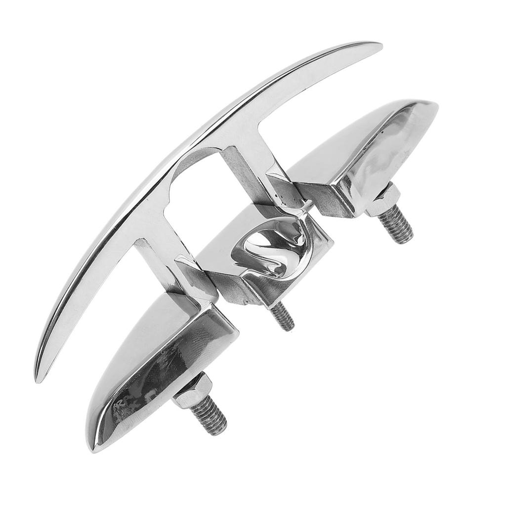 5 Zoll Aufklappbare Bootsklampe 316 Edelstahl Hochglanzpoliert Einziehbare Dockklampe Seilklemme für Wohnmobil Yacht Schnellboot