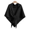Fashion Solid Color Knitted Shawl Soft Thickened Triangle Scarf Neck Wrap Winter Warm Wool Blended Shawl