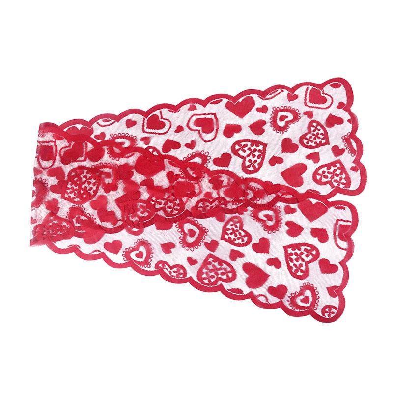 Love Heart Lace Table Runner for Valentine's Day Decoration Wedding Anniversary Party Table Cover Home Decoration Supplies Props