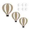 9Pcs/Set Hot Air Balloon Wall Decoration Farmhouse Rustic Wooden Balloon Star Wall Art Self-adhesive Home Office Living Room Wall Hanging Ornament