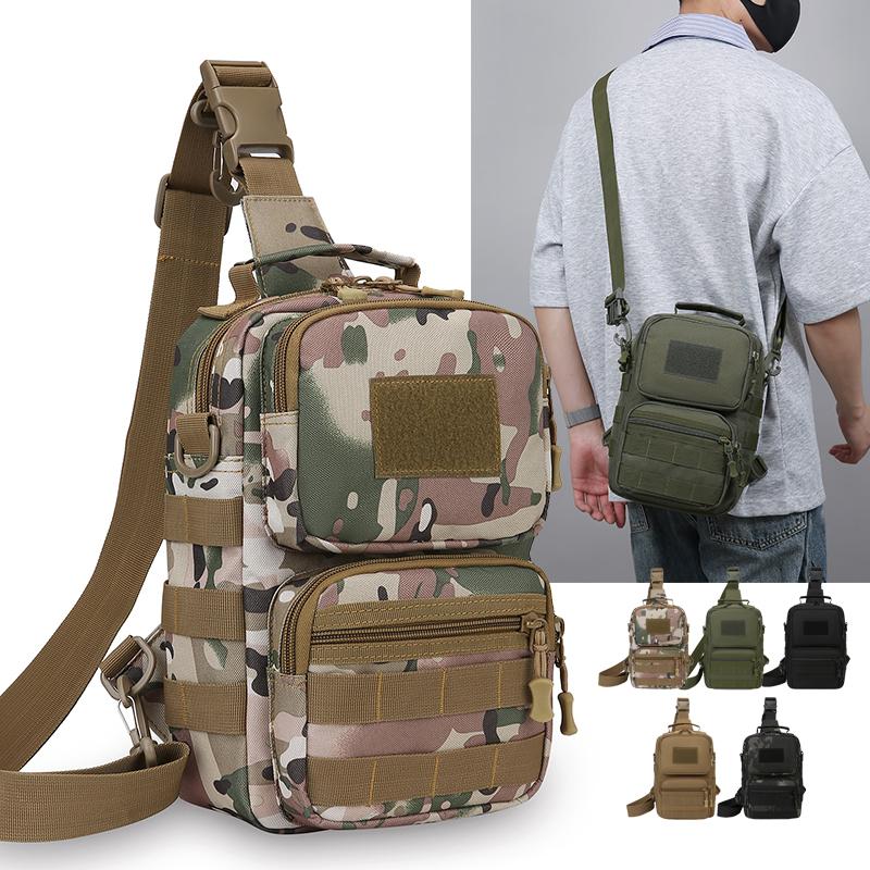 Herren Taktische Camouflage Schultertasche - Mehrfachtaschen Brusttasche Konvertiert zu Umhängetasche/Rucksack (Langlebiges Wander-Essential)