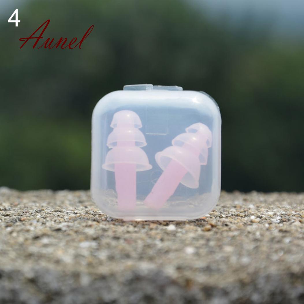 Две части силиконовых водонепроницаемых затычек для ушей для мотоциклистов для плавания розовый