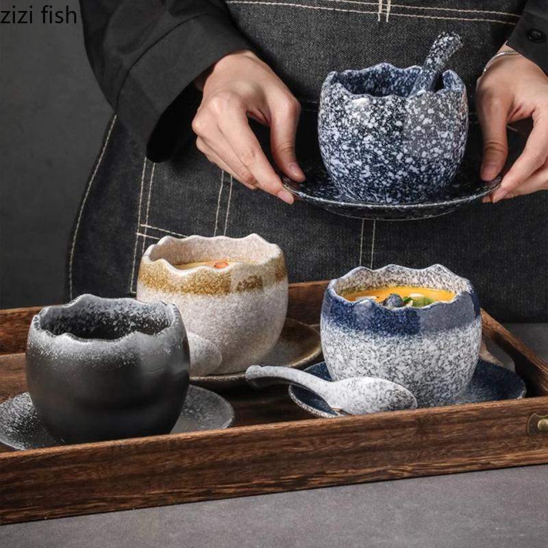 Vintage kreativní keramická miska ve tvaru vaječné skořápky, miska na napařované vejce, dezertní miska na svačinu, polévkové misky, molekulární kuchyně, speciální nádobí